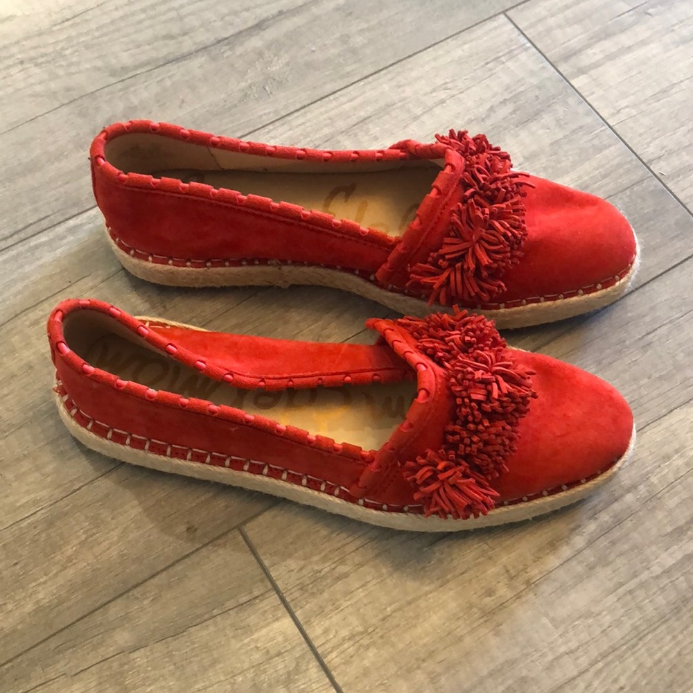 Sam Eldelman Blood Orange Suede Espadrilles. Size 8. NWOT